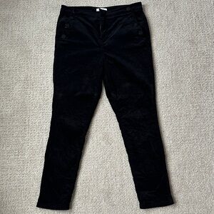 LOFT Women's Elegant Black Skinny velvet pants